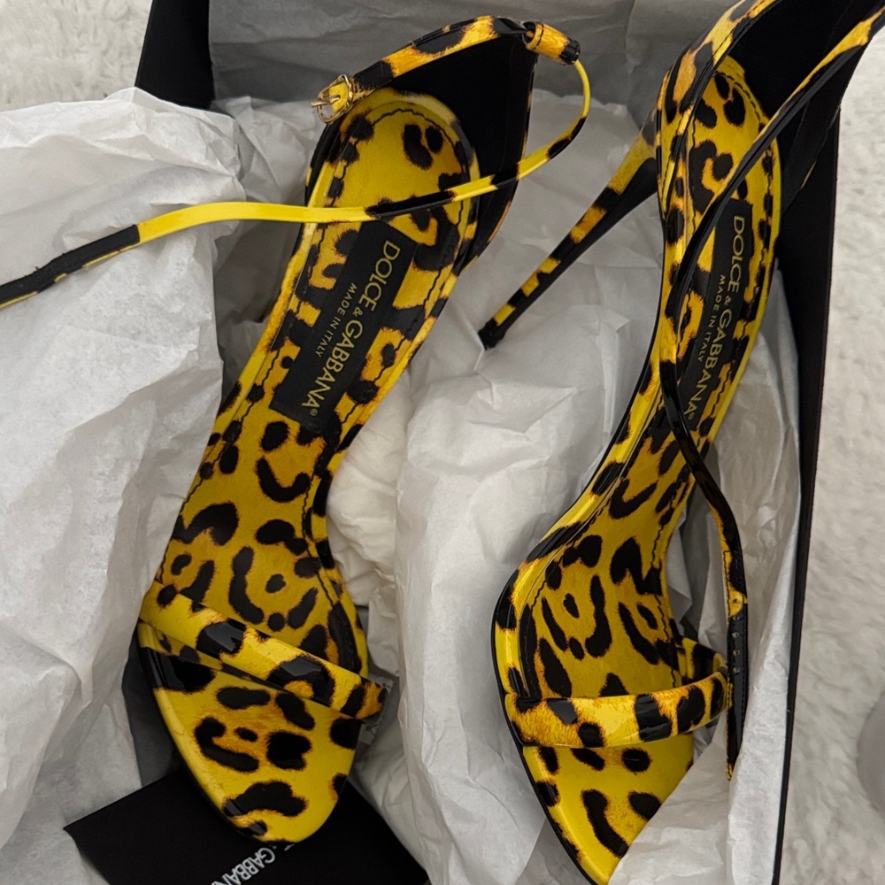 Dolce & Gabbana Yellow and Black Leopard Heels
